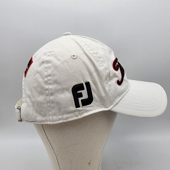 Titleist Golf Hat Cap Pro V1 FJ Footjoy White Strap VG Adjustable Casual Sporty - Picture 4 of 8